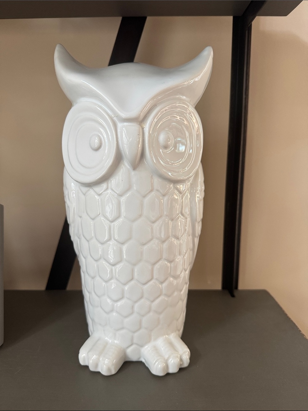 White Ceramic Owl Figurine